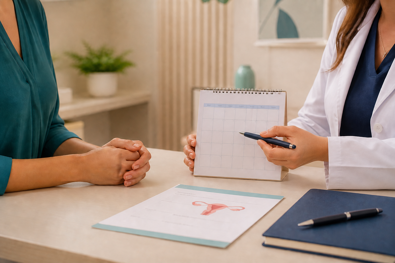 Consulta médica sobre contracepção de emergência e planejamento reprodutivo